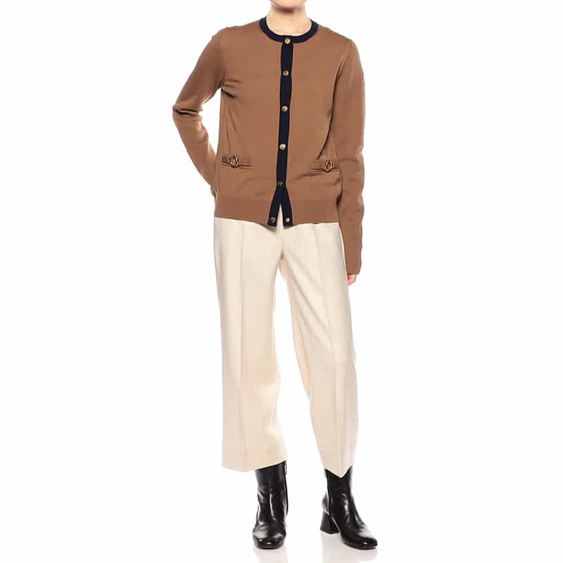 BARNEYS NEW YORK セットアップツイードワイドクロップドパンツ LT BEIGE