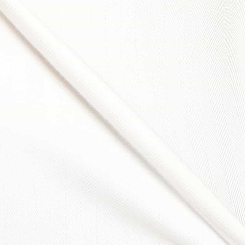 BARNEYS NEW YORK コットン×カシミヤ ヘリンボーンシャツ WHITE