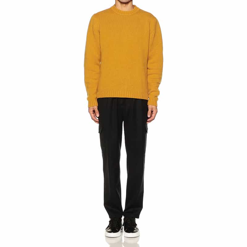 NOMIAMO カシミヤクルーネックニットプルオーバー ORANGE