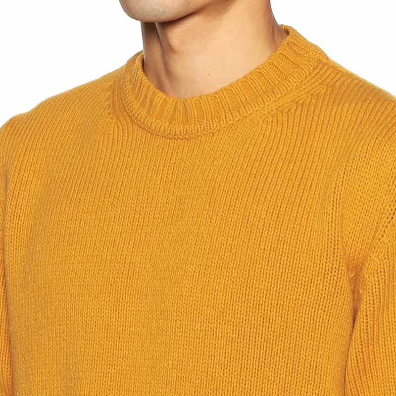 NOMIAMO カシミヤクルーネックニットプルオーバー ORANGE