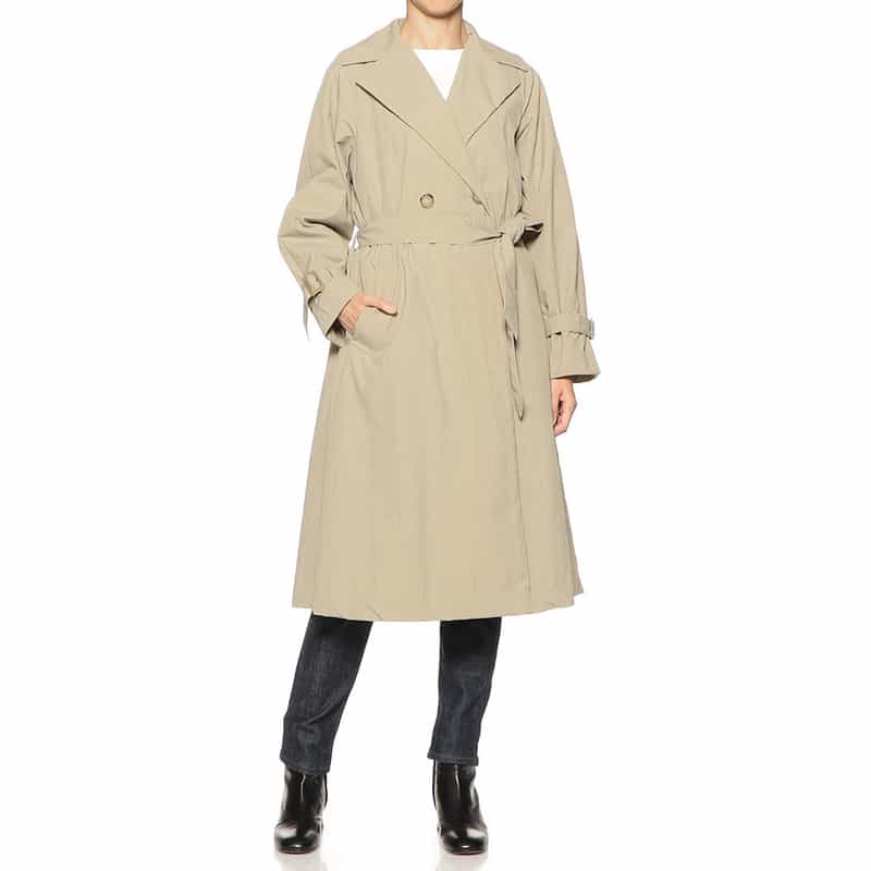 BARNEYS NEW YORK 撥水ナイロンタフタ素材トレンチコート BEIGE
