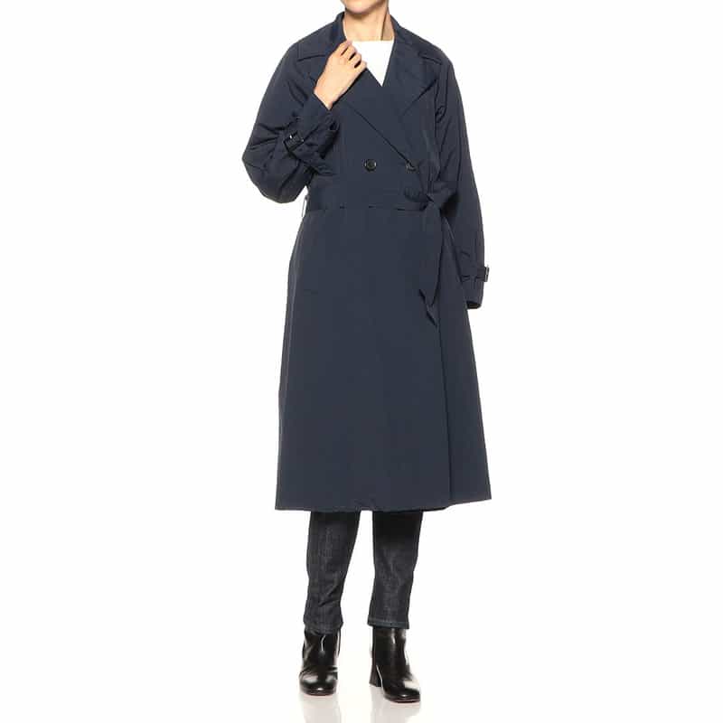 BARNEYS NEW YORK 撥水ナイロンタフタ素材トレンチコート NAVY