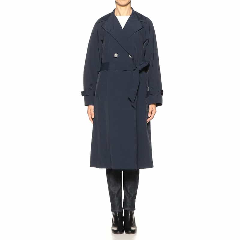 BARNEYS NEW YORK 撥水ナイロンタフタ素材トレンチコート NAVY