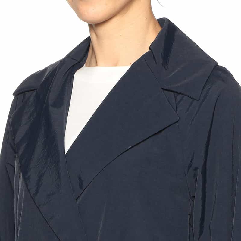 BARNEYS NEW YORK 撥水ナイロンタフタ素材トレンチコート NAVY