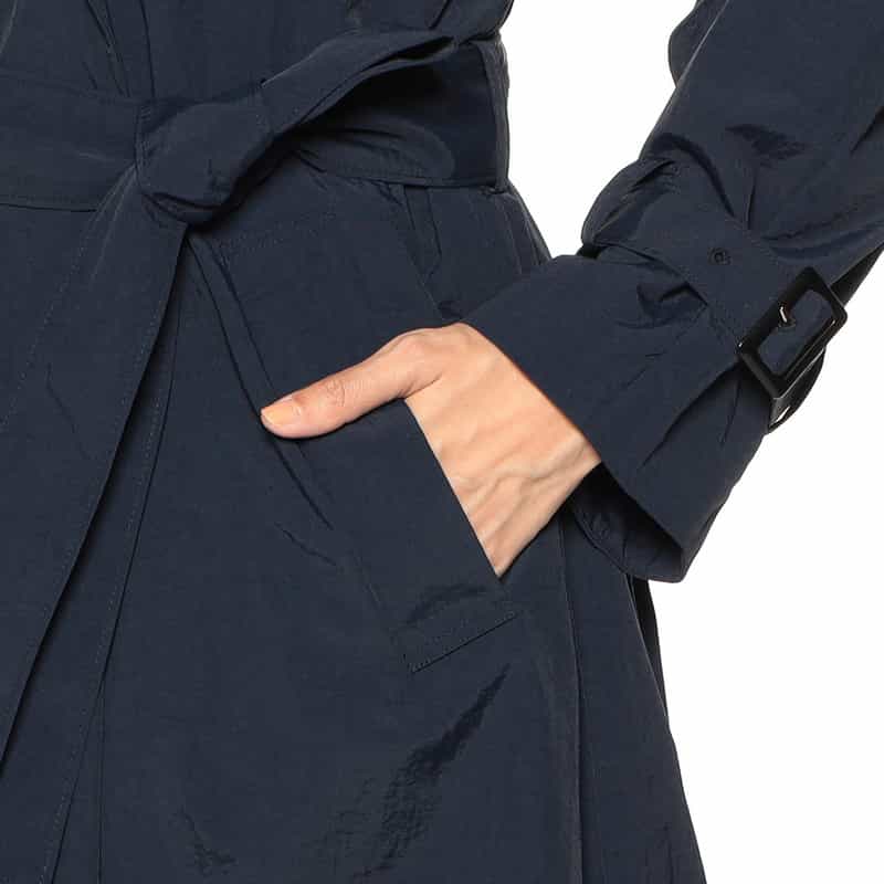 BARNEYS NEW YORK 撥水ナイロンタフタ素材トレンチコート NAVY
