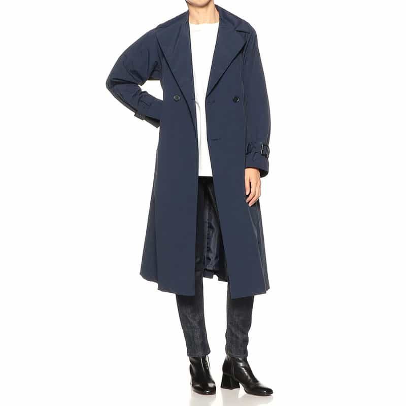 BARNEYS NEW YORK 撥水ナイロンタフタ素材トレンチコート NAVY