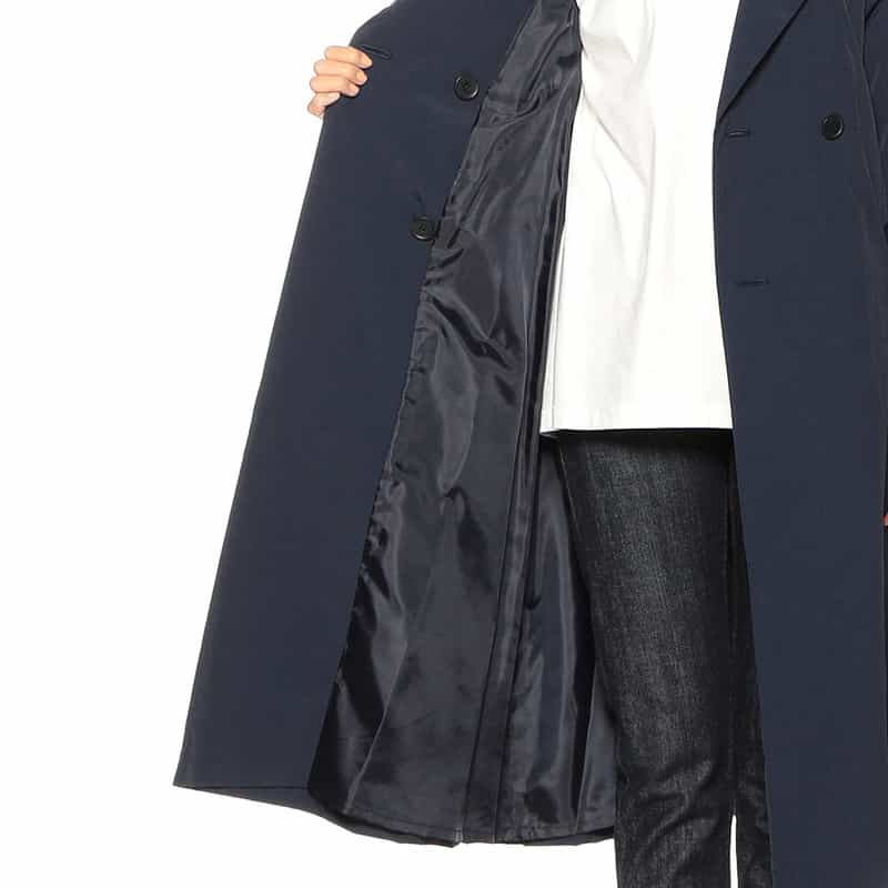 BARNEYS NEW YORK 撥水ナイロンタフタ素材トレンチコート NAVY