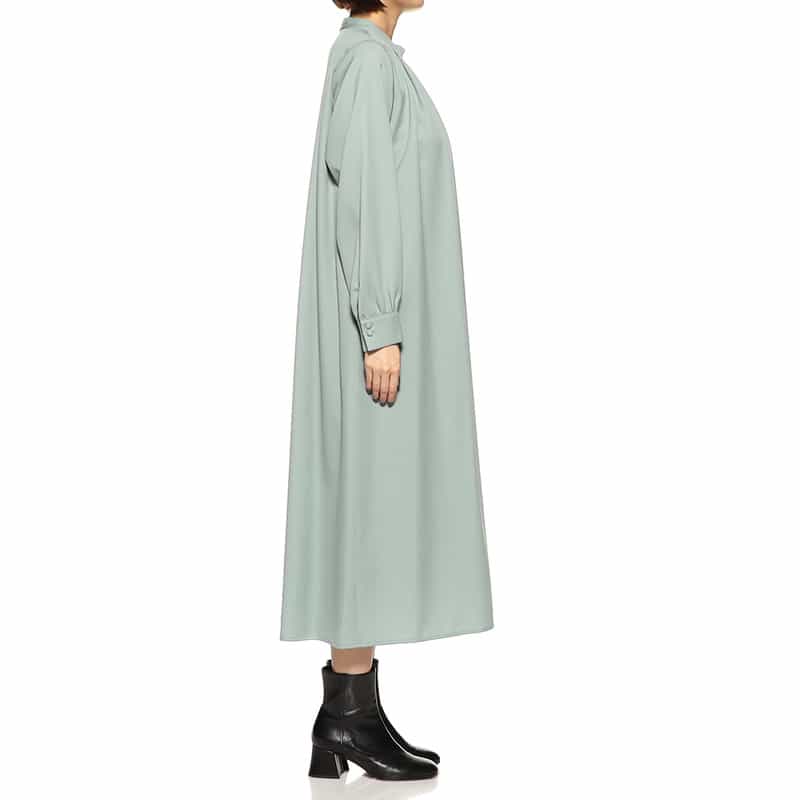 BARNEYS NEW YORK ウォッシャブルバンドカラータックドレス LIGHT BLUE