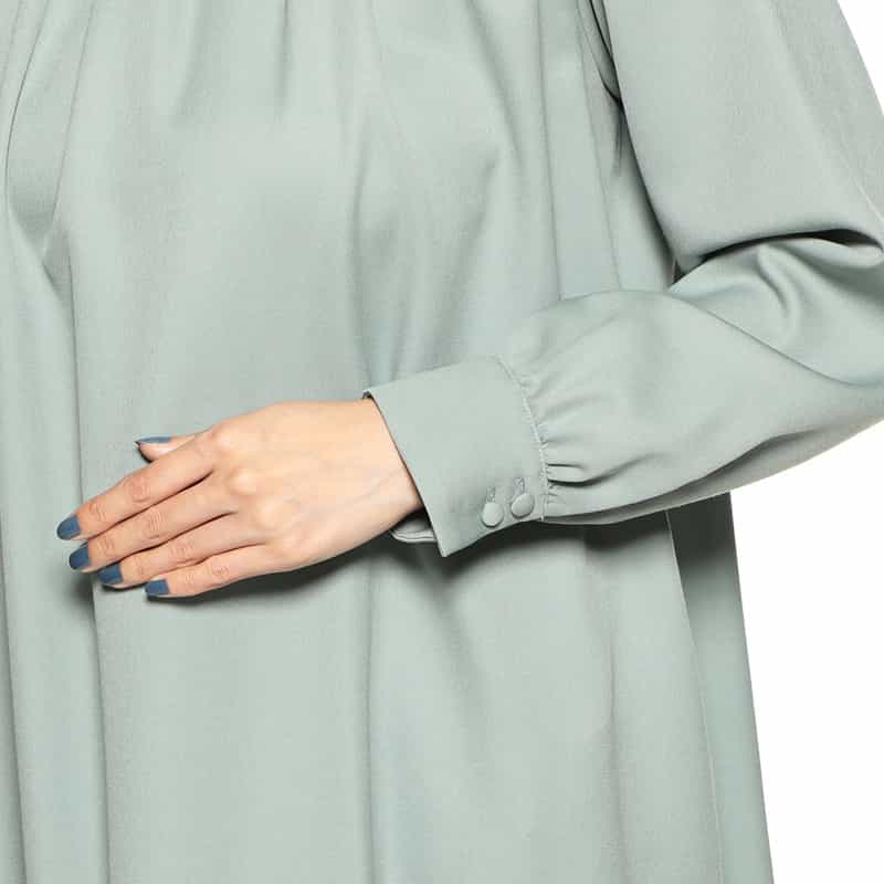 BARNEYS NEW YORK ウォッシャブルバンドカラータックドレス LIGHT BLUE