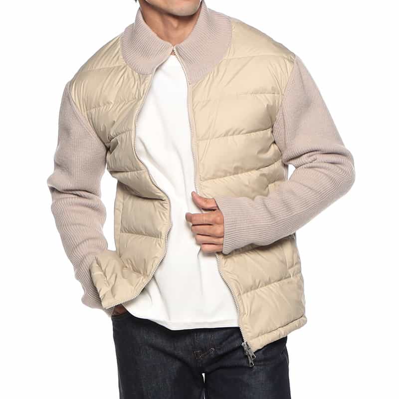 BARNEYS NEW YORK ダウンニットコンビネーションブルゾン BEIGE