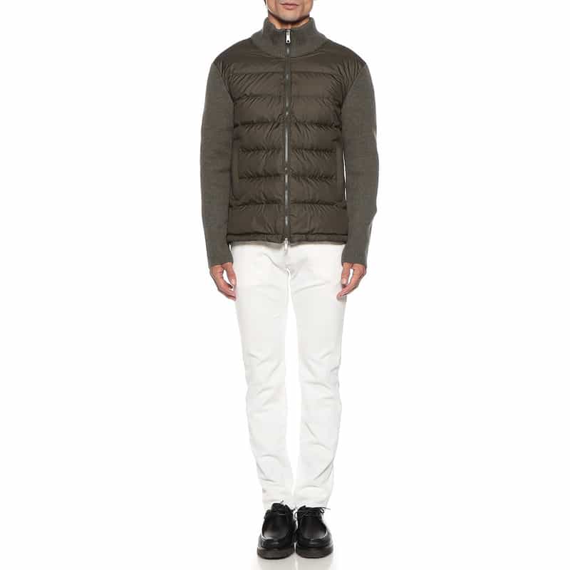 BARNEYS NEW YORK ダウンニットコンビネーションブルゾン KHAKI