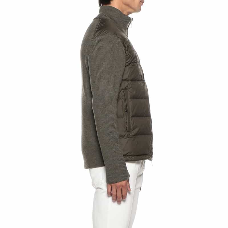 BARNEYS NEW YORK ダウンニットコンビネーションブルゾン KHAKI