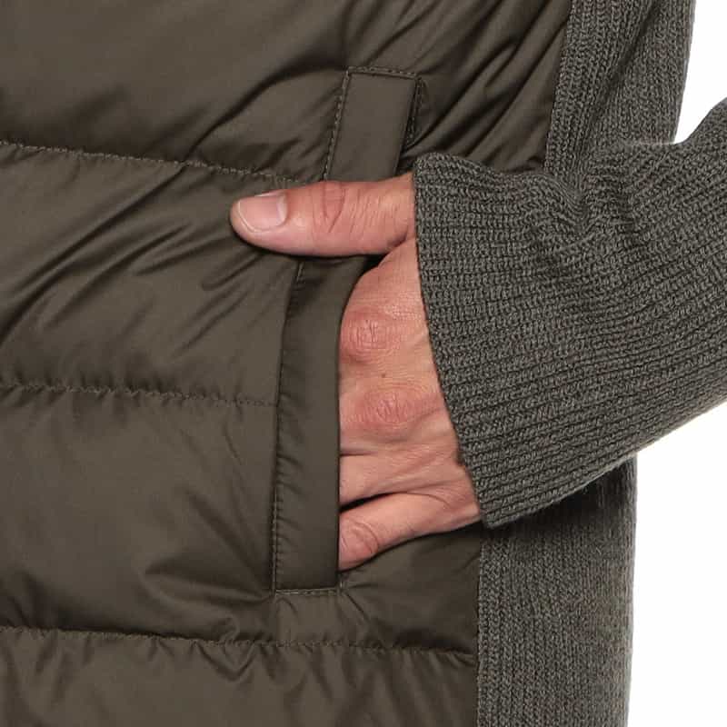 BARNEYS NEW YORK ダウンニットコンビネーションブルゾン KHAKI