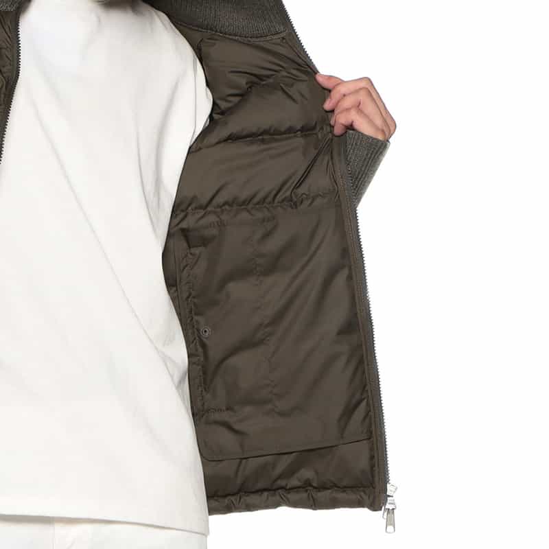 BARNEYS NEW YORK ダウンニットコンビネーションブルゾン KHAKI