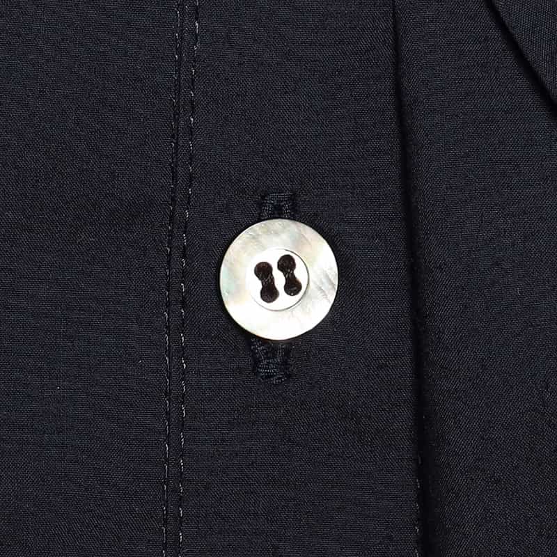 BARNEYS NEW YORK ウォッシャブルバンドカラーシャツ NAVY