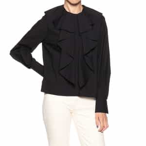 ウォッシャブル フリルカラーブラウス