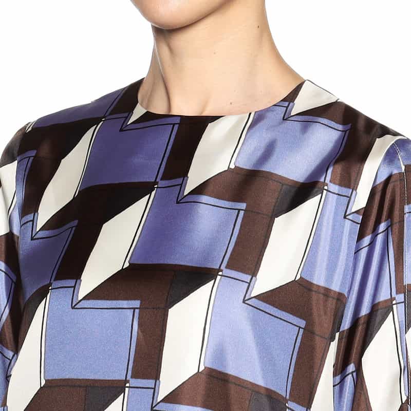 BARNEYS NEW YORK ウォッシャブルプリントフレアスリーブブラウス MULTI COLOR