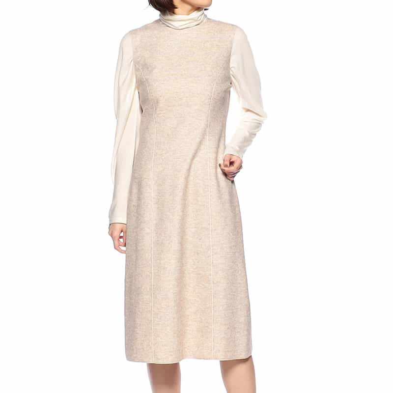 BARNEYS NEW YORK セットアップノースリーブタイトドレス BEIGE