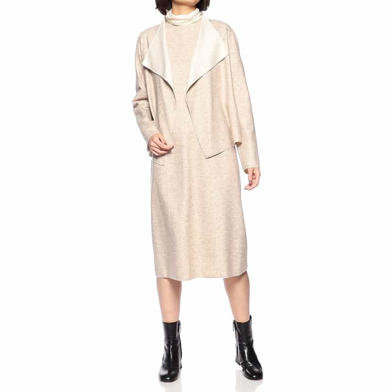BARNEYS NEW YORK セットアップノースリーブタイトドレス BEIGE