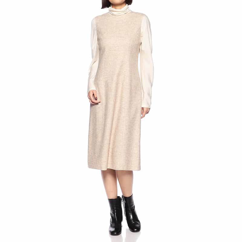 BARNEYS NEW YORK セットアップノースリーブタイトドレス BEIGE