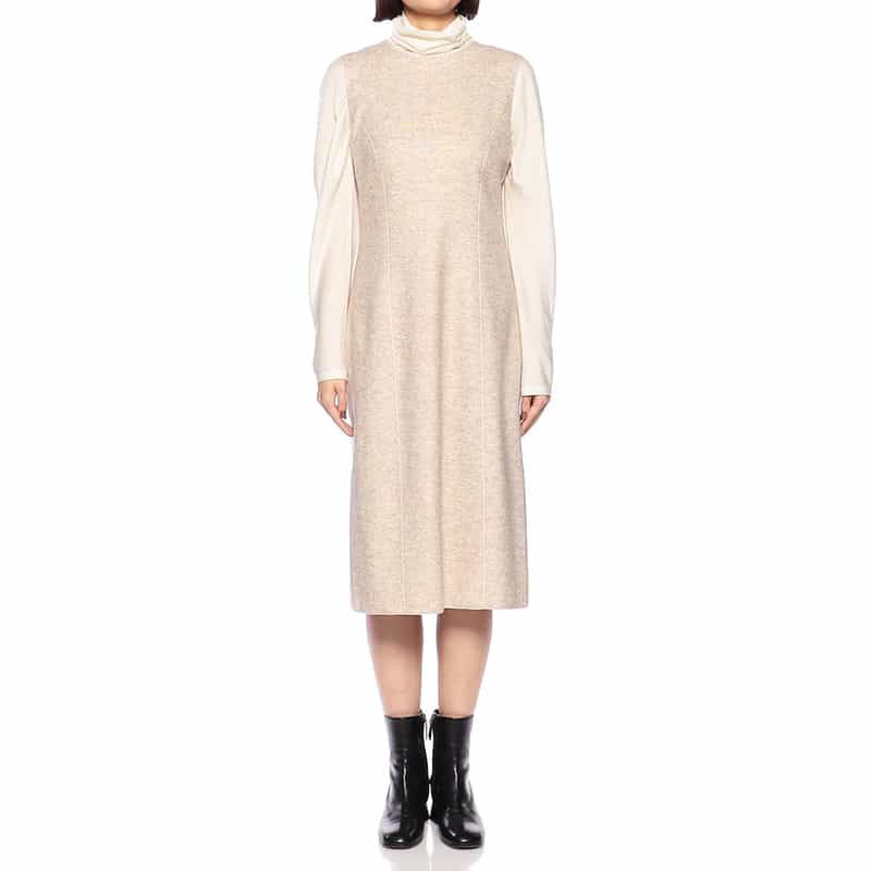 BARNEYS NEW YORK セットアップノースリーブタイトドレス BEIGE