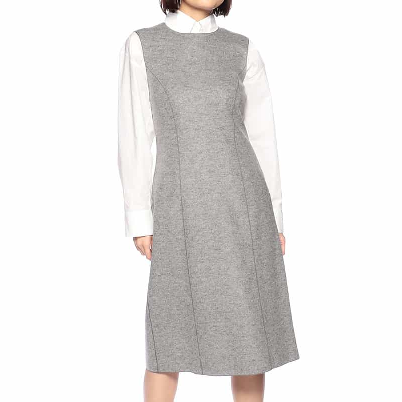 BARNEYS NEW YORK セットアップノースリーブタイトドレス GRAY
