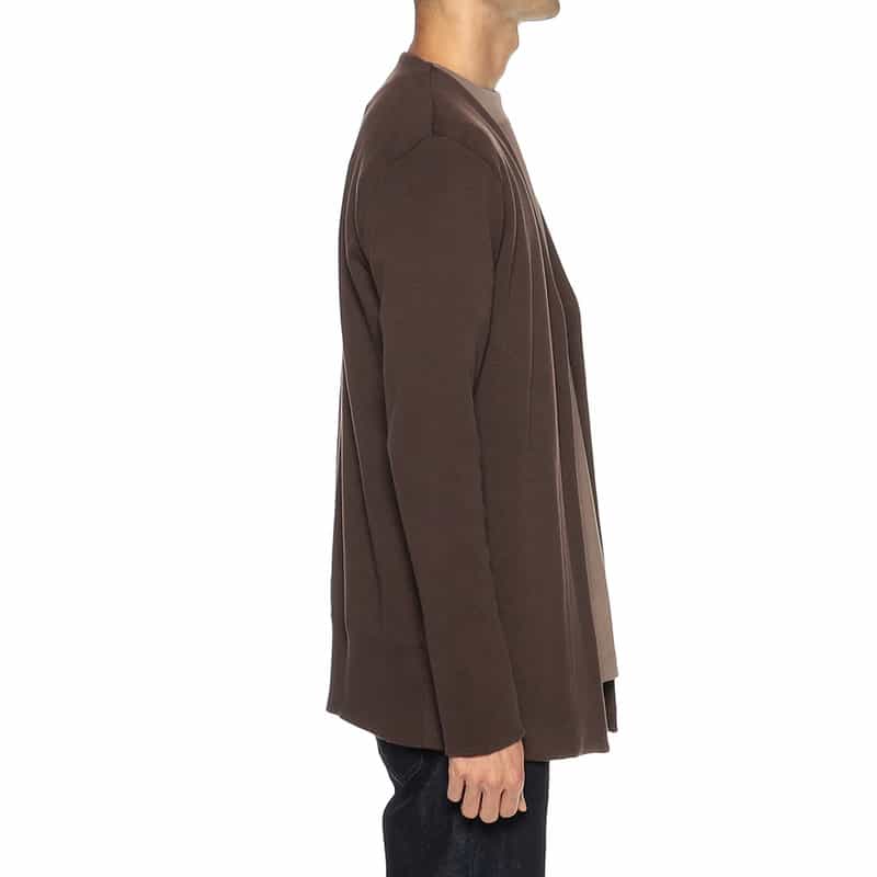 GIM バーニーズ ニューヨーク限定ノーカラーミラノリブニットジャケット BROWN
