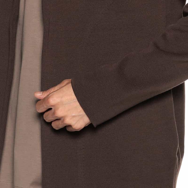 GIM バーニーズ ニューヨーク限定ノーカラーミラノリブニットジャケット BROWN