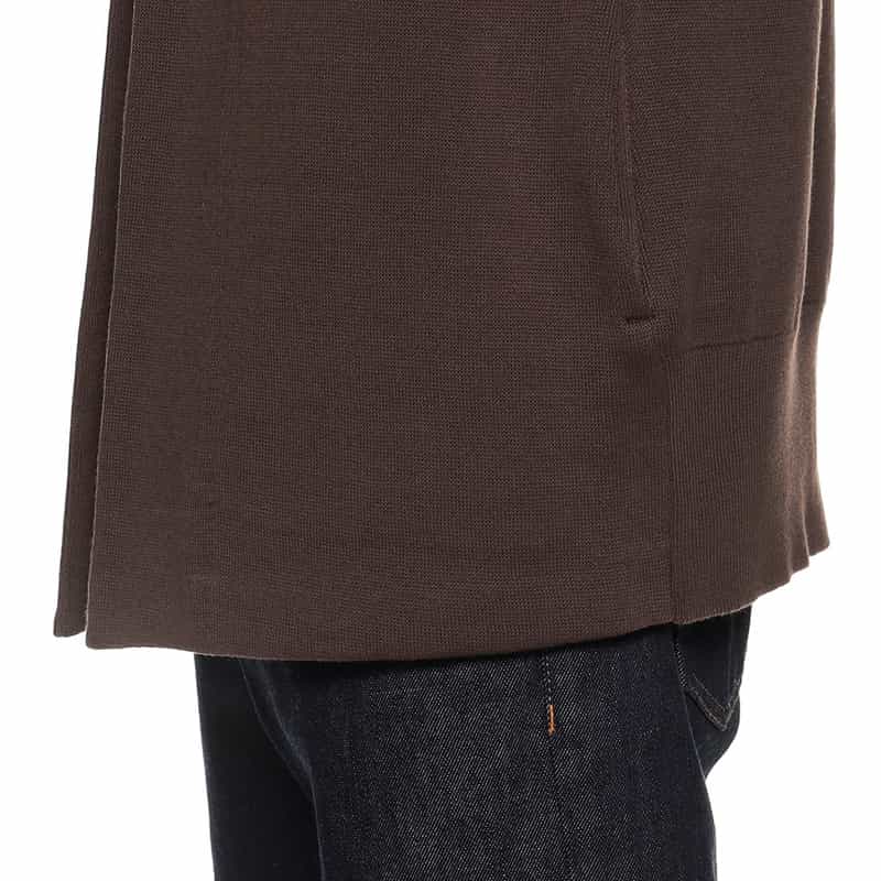 GIM バーニーズ ニューヨーク限定ノーカラーミラノリブニットジャケット BROWN