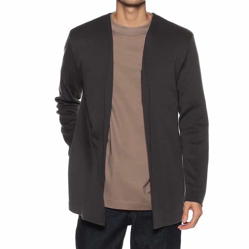 GIM バーニーズ ニューヨーク限定ノーカラーミラノリブニットジャケット DARK GRAY