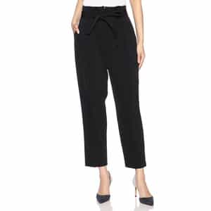 ウォッシャブルベルテッドタックテーパードクロップドパンツ