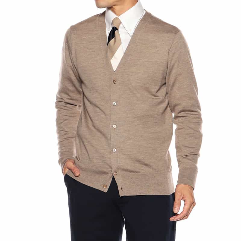 BARNEYS NEW YORK Vネックニットカーディガン BEIGE