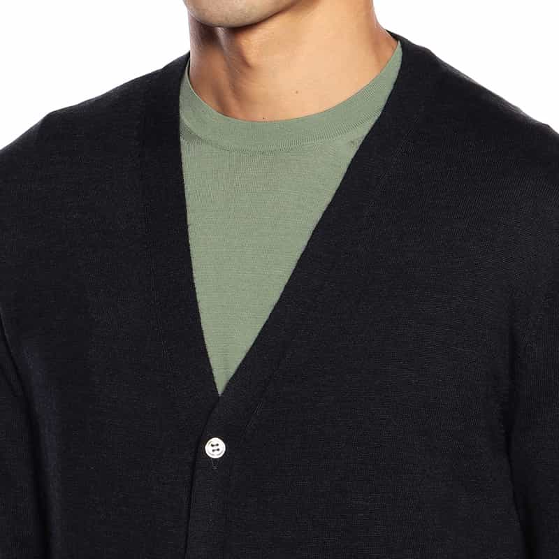 BARNEYS NEW YORK Vネックニットカーディガン NAVY