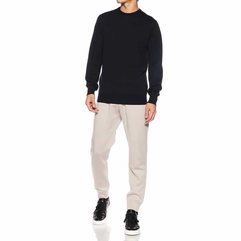 BARNEYS NEW YORK クルーネックニットプルオーバー（ロロ・ピアーナ社製ウール使用） NAVY