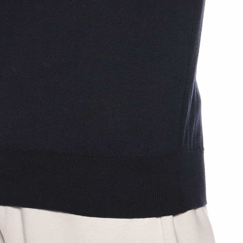 BARNEYS NEW YORK クルーネックニットプルオーバー（ロロ・ピアーナ社製ウール使用） NAVY