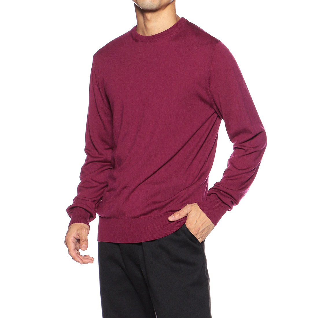 クルーネックニットプルオーバー（ロロ・ピアーナ社製ウール使用）