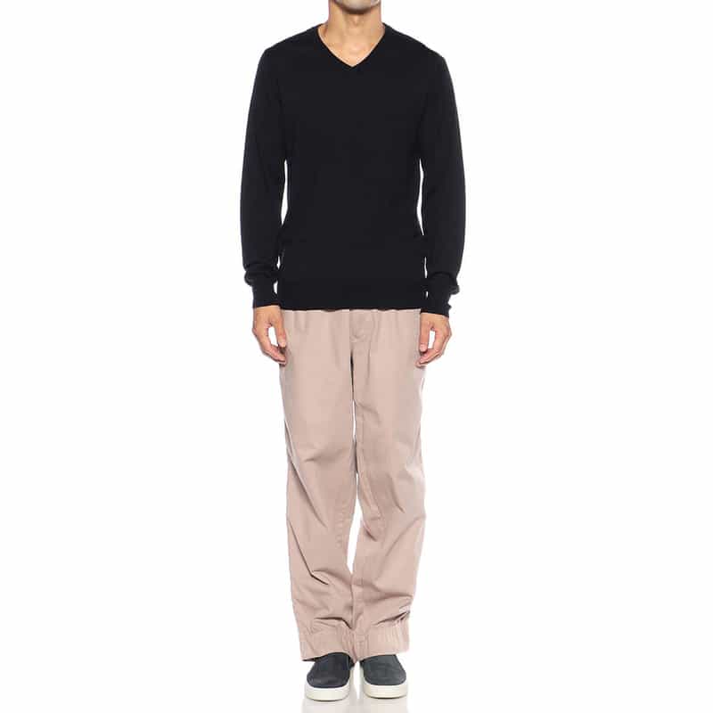 BARNEYS NEW YORK Vネックニットプルオーバー(ロロ・ピアーナ社製ウール使用) NAVY