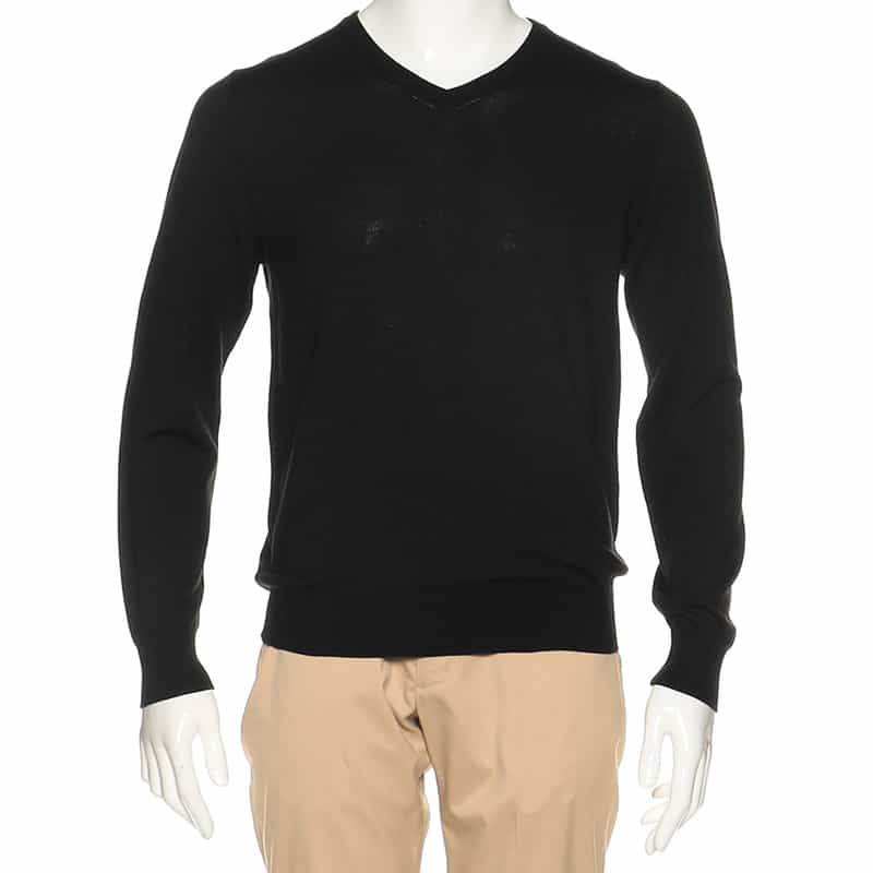 BARNEYS NEW YORK Vネックニットプルオーバー(ロロ・ピアーナ社製ウール使用) BLACK