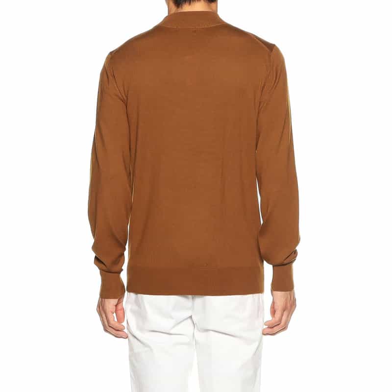 BARNEYS NEW YORK ウールモックネックニットプルオーバー(ロロ・ピアーナ社製ウール使用) ORANGE