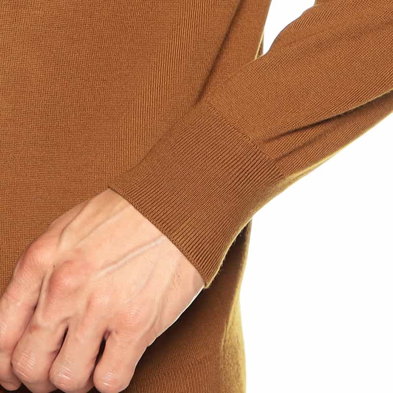 BARNEYS NEW YORK ウールモックネックニットプルオーバー(ロロ・ピアーナ社製ウール使用) ORANGE