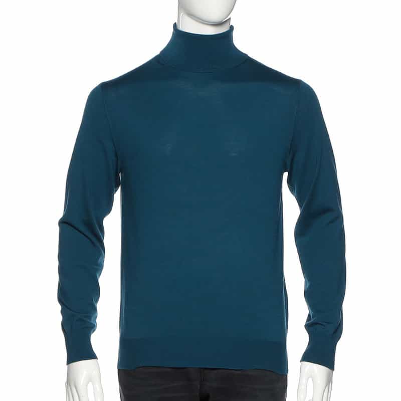 BARNEYS NEW YORK タートルネックニットプルオーバー(ロロ・ピアーナ社製ウール使用) GREEN