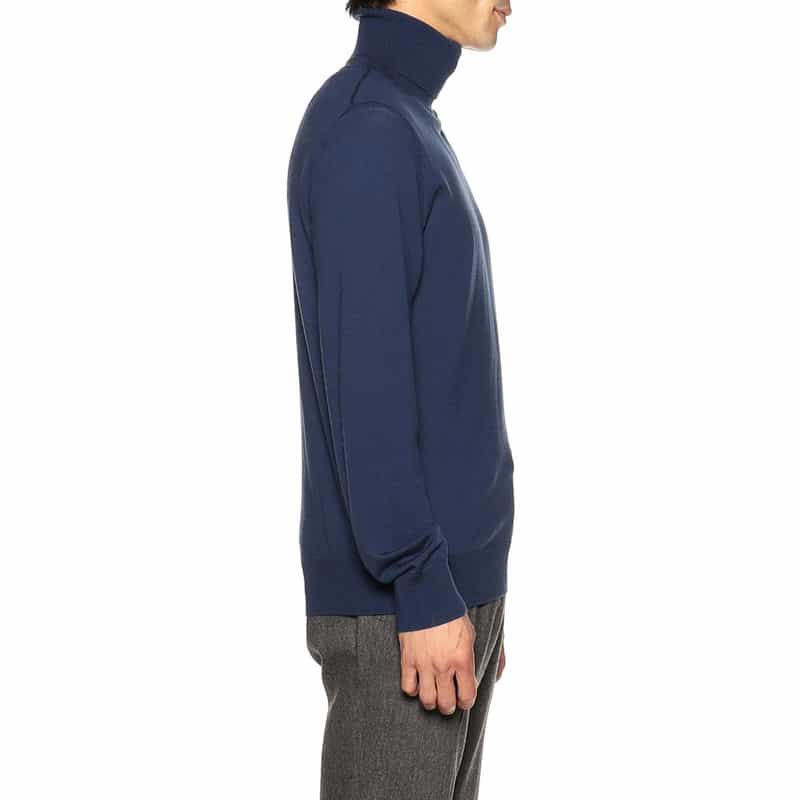 BARNEYS NEW YORK タートルネックニットプルオーバー(ロロ・ピアーナ社製ウール使用) NAVY