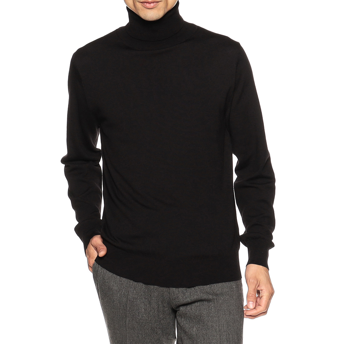 タートルネックニットプルオーバー(ロロ・ピアーナ社製ウール使用)