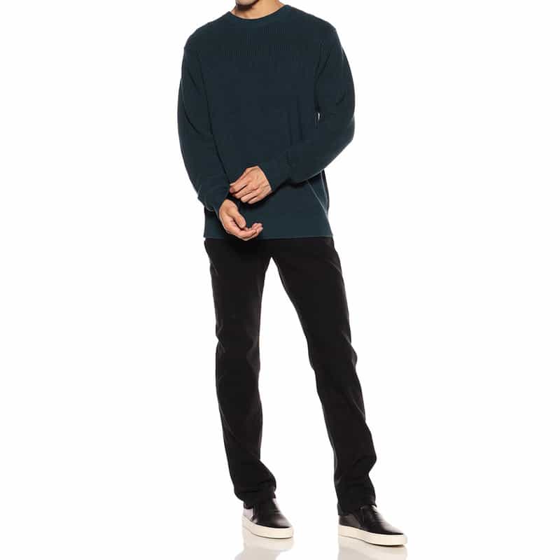 BARNEYS NEW YORK 畦編みスビンコットンニットプルオーバー GREEN