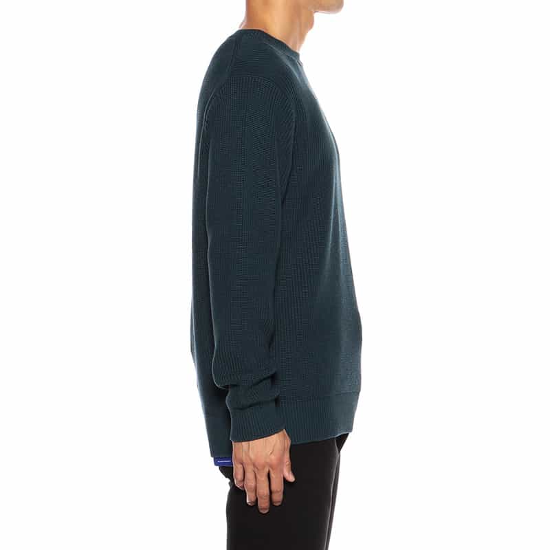 BARNEYS NEW YORK 畦編みスビンコットンニットプルオーバー GREEN