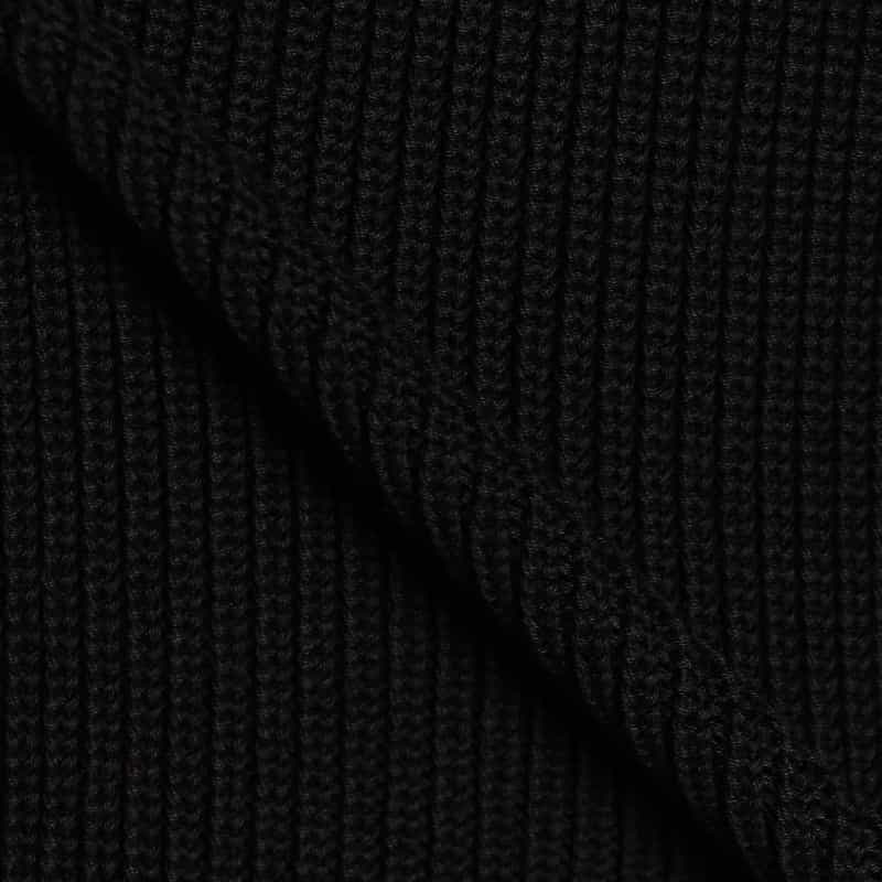 BARNEYS NEW YORK 畦編みスビンコットンニットプルオーバー BLACK