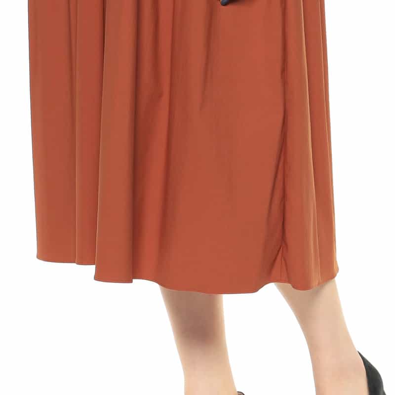 BARNEYS NEW YORK ウォッシャブルティアードAラインドレス ORANGE