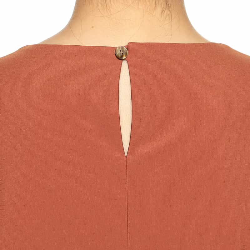 BARNEYS NEW YORK ウォッシャブルティアードAラインドレス ORANGE