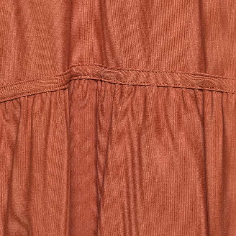 BARNEYS NEW YORK ウォッシャブルティアードAラインドレス ORANGE