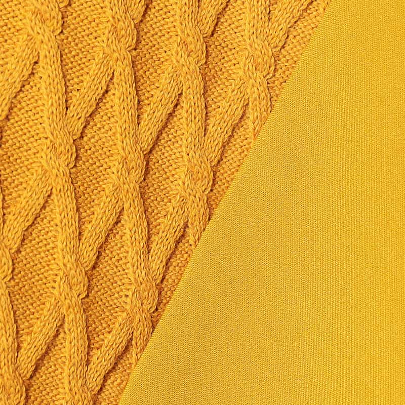 BARNEYS NEW YORK コンビネーションフレアニットカーディガン MUSTARD